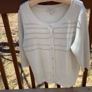 Christopher & Banks white sparkle cardigan